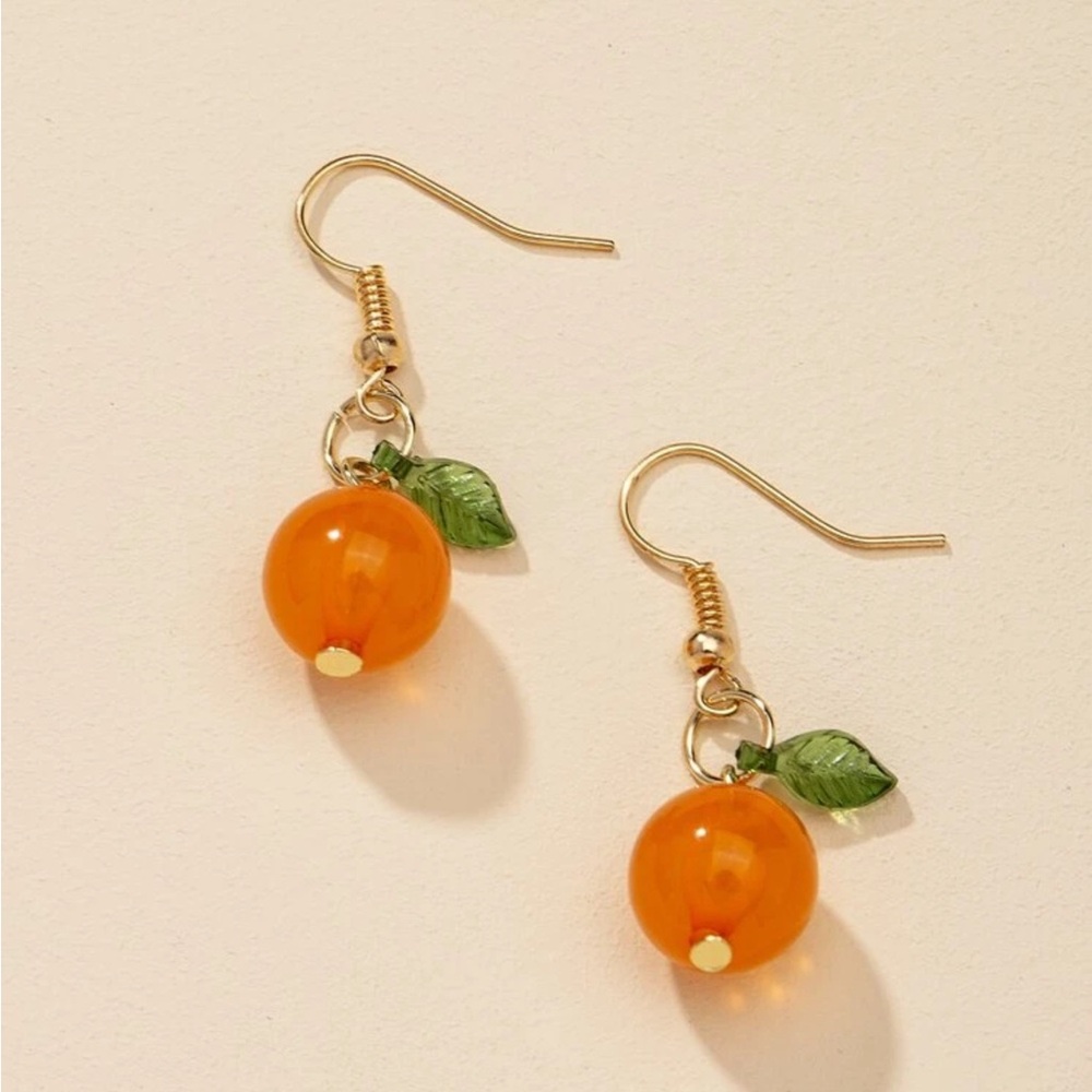 Orange Dangle Earrings
